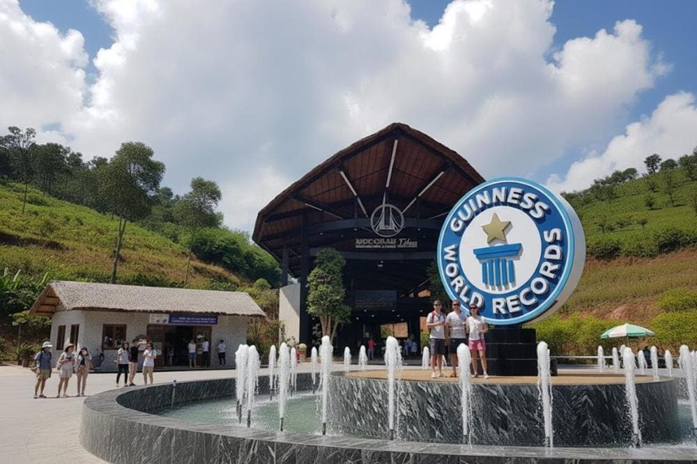 Cổng nón - Biểu tượng Mộc Châu trong một khung hình